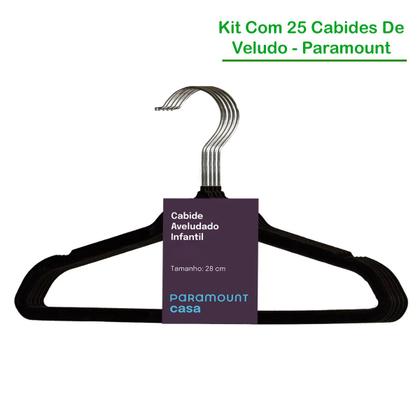 Imagem de Kit C/ 25 Cabide Aveludado C/ Gancho Organizador P/ Roupas Paramount