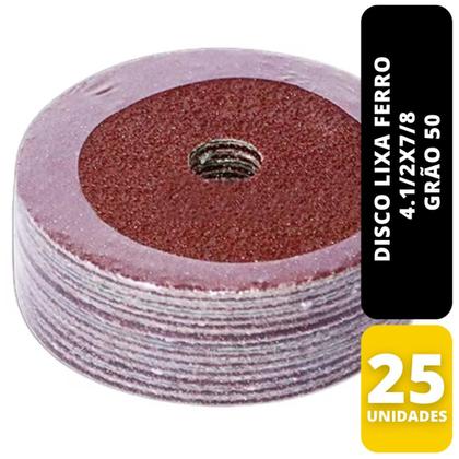Imagem de Kit C/ 25 Disco Lixa Ferro 4.1/2x7/8 G50 Beltools