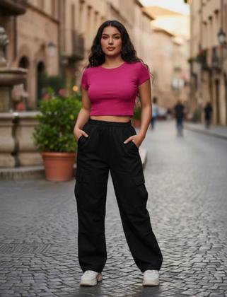 Imagem de Kit C/3 - Blusa Top Cropped Algodão