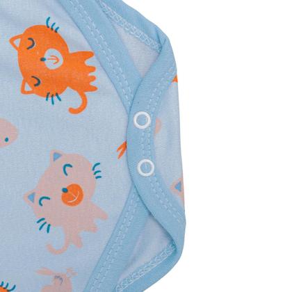 Imagem de Kit c/ 3 Bodies Manga Longa Estampado de Bebê liso em Algodão