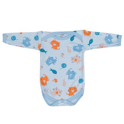 Imagem de Kit c/ 3 Bodies Manga Longa Estampado de Bebê liso em Algodão