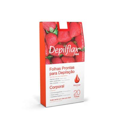 Imagem de Kit c/ 3 Caixas de Folhas para Depilação Corporal Morango depilflax c/24 unid