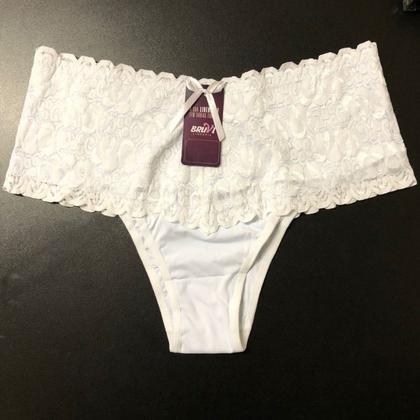 Imagem de Kit c/ 3 Calcinha Cintura Alta Cós Rendado Bruvi