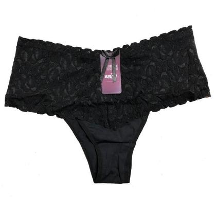 Imagem de Kit c/ 3 Calcinha Cintura Alta Cós Rendado Bruvi