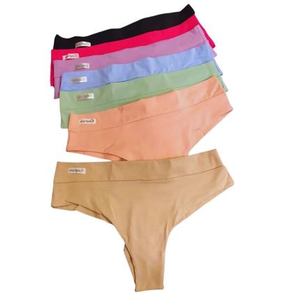 Imagem de Kit C/3 Calcinha Fio Tanga Sem Costura Microfibra Não Marca