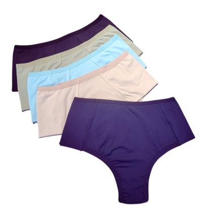 Imagem de Kit c/3 Calcinha Pós Parto Cós Alto Algodão Lateral Dupla