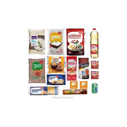 Imagem de Kit C/ 3 Cesta Básica Completa Alimentos Essenciais 16 Itens