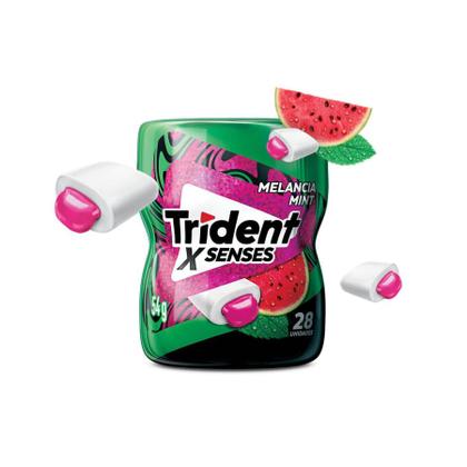 Kit c/ 3 Chiclete Trident X Senses Sabor Melancia Mint 54g Imagem de Kit c/ 3 Chiclete Trident X Senses Sabor Melancia Mint 54g