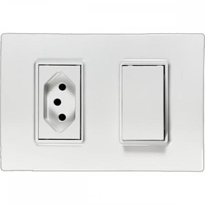 Imagem de Kit C/3 - Conjunto Ilumi Vivaz Branco Com Placa 1 Simples...