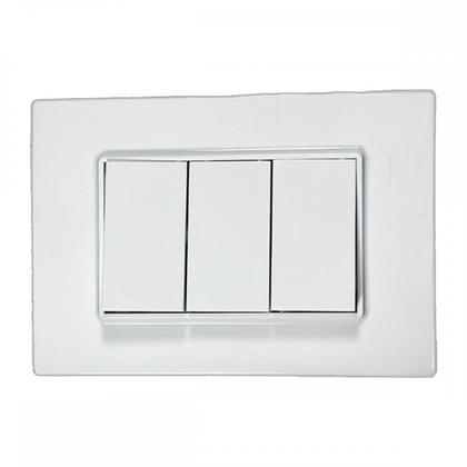 Imagem de Kit C/3 - Conjunto Ilumi Vivaz Branco Com Placa 3 Simples...