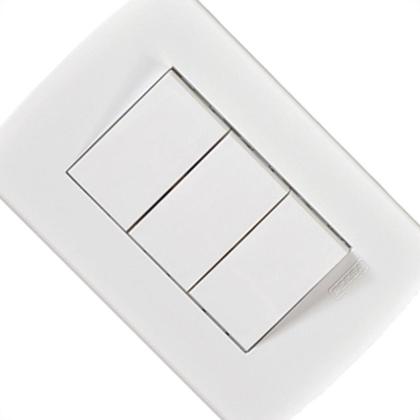 Imagem de Kit C/3 - Conjunto Peesa Alfa 1507A 3 interruptores Simpl...