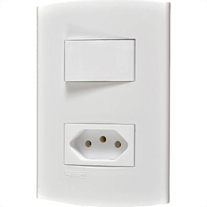 Imagem de Kit C/3 - Conjunto Peesa Alfa 1543A 1 Interruptor Sim.Tomada  ..