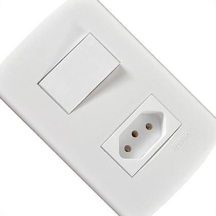 Imagem de Kit C/3 - Conjunto Peesa Alfa 1543B 1 Interruptor Par.Tomada  ..