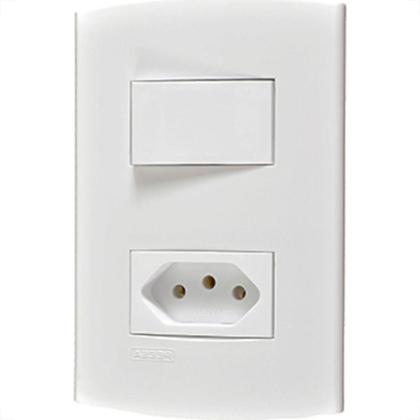 Imagem de Kit C/3 - Conjunto Peesa Alfa 1546A 1 Interruptor Sim.Tomada ..