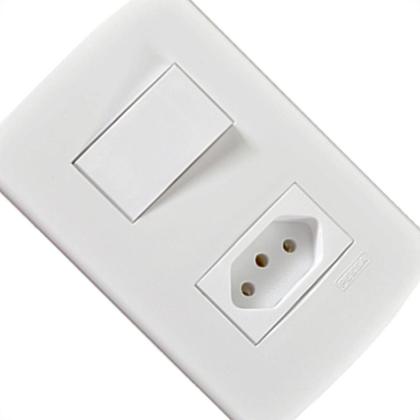 Imagem de Kit C/3 - Conjunto Peesa Alfa 1546A 1 Interruptor Sim.Tomada ..
