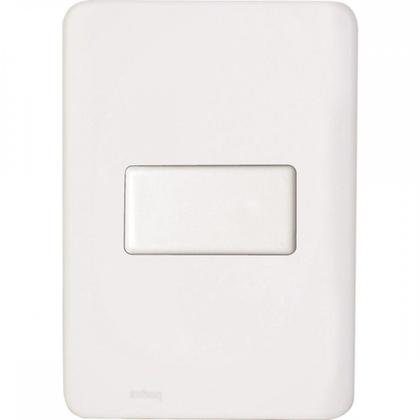 Imagem de Kit C/3 - Conjunto Perlex Aros 4X2 Branco Com Placa(1Para...