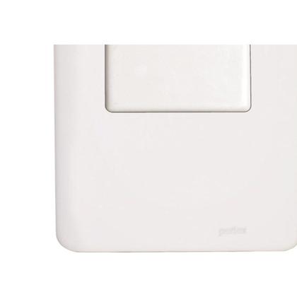 Imagem de Kit C/3 - Conjunto Perlex Aros 4X2 Branco Com Placa(1Para...