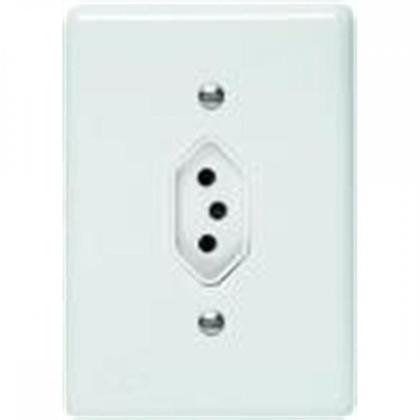 Imagem de Kit C/3 - Conjunto Perlex''Branca''Com Placa(1Tomada 10A) 2311