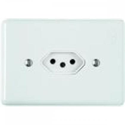 Imagem de Kit C/3 - Conjunto Perlex''Branca''Com Placa(1Tomada 10A) 2311