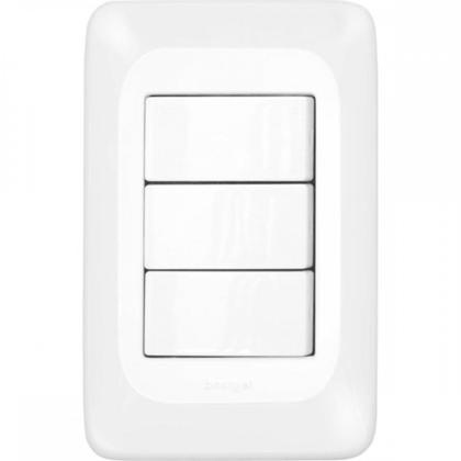 Imagem de Kit C/3 - Conjunto Pial Pop 4X2 Branco Com Placa (3Parale...