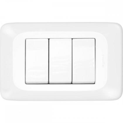 Imagem de Kit C/3 - Conjunto Pial Pop 4X2 Branco Com Placa (3Parale...