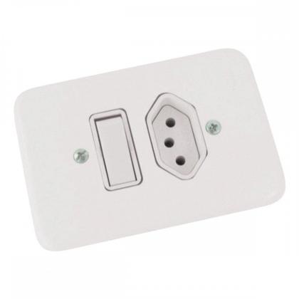 Imagem de Kit C/3 - Conjunto Radial Pollar 1901118 1 Interruptor Si...