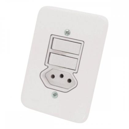 Imagem de Kit C/3 - Conjunto Radial Pollar 1901119 2Ss 1Tomada 10A