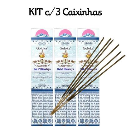 Imagem de KIT C/3 CX'S Incenso Goloka Indiano Vareta Linha Ayurvedic