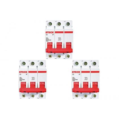 Imagem de Kit C/3 - Disjuntor Steck Din Tripolar 50A Sd63 3Ka