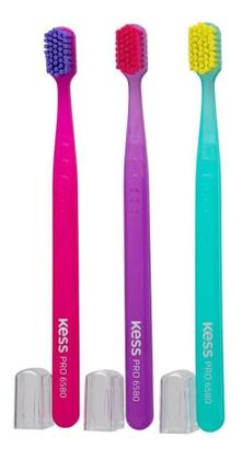 Imagem de Kit c/ 3 KESS Pack com 3 Escovas Dentais Pro Extra Macias