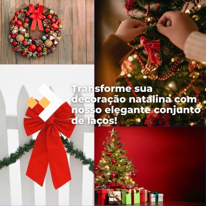 Imagem de Kit C/3 Laços De Natal Árvore Natalina Enfeite Laço
