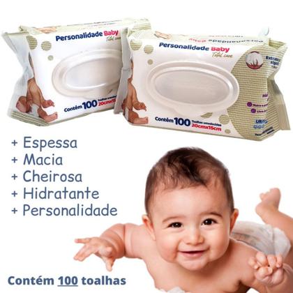 Imagem de Kit C/3 Lenços Umidecidos Personalidade Total Care Bebe 100 Toalhinhas Cada