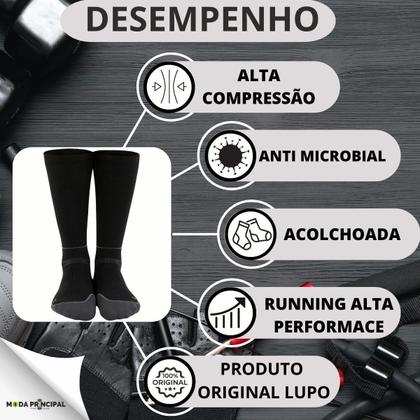 Imagem de KIT C/3 Meia Running 3/4 De Alta Compressão Lupo Fio Emana Power Fit 15006-002