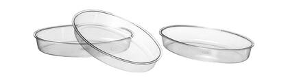 Imagem de Kit C/3 Mini Travessa Oval Cristal 13x20x3,5cm 500ml