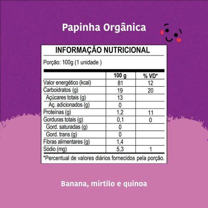 Imagem de Kit c/ 3 Papapa, Banana, Mirtilo & Quinoa, 100g, Roxo
