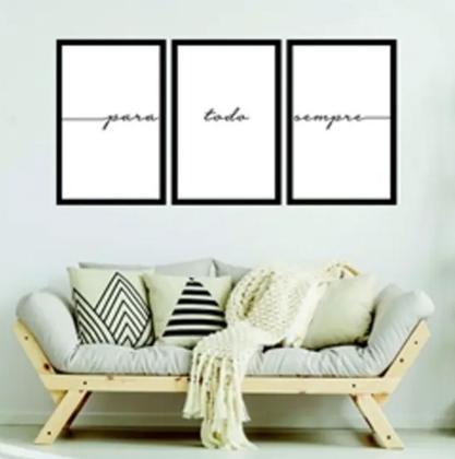 Imagem de Kit C/ 3 Peças Quadros Decorativos Para Todo Sempre"