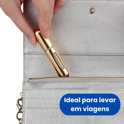 Imagem de Kit C/ 3 Porta Perfume Mini Frasco 5ml Recarregável Para Viagem Portátil