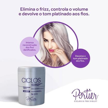 Imagem de Kit C/3 Portier Ciclos B-tox Violet Matizadora 1kg Original!