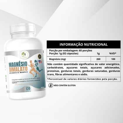 Imagem de KIT C/3 Potes Magnésio Dimalato Puro 120 Cápsulas 500mg - Fits Life