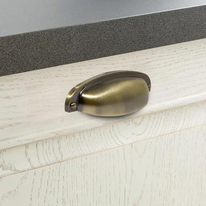 Imagem de Kit C/ 3 Puxador Concha Para Móveis Provençal Paris 96mm Antique Fosco Clássico