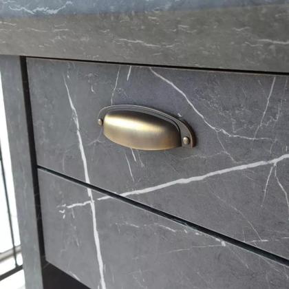 Imagem de Kit C/ 3 Puxador Concha Para Móveis Provençal Paris 96mm Antique Fosco Clássico