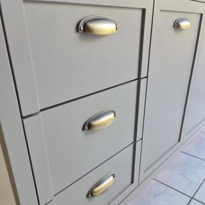 Imagem de Kit C/ 3 Puxador Concha Para Móveis Provençal Paris 96mm Antique Fosco Clássico