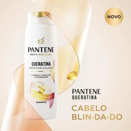 Imagem de Kit c/ 3 Shampoo Pantene Queratina 300 Ml