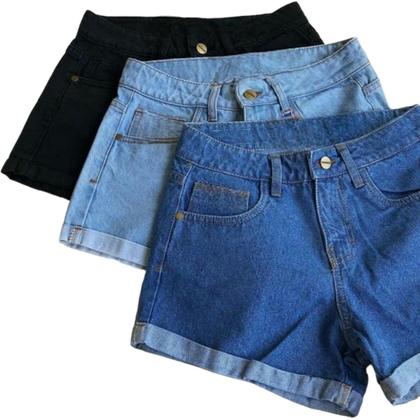 Imagem de Kit c/3 Shorts Jeans Look Casual Feminina Elastano 428