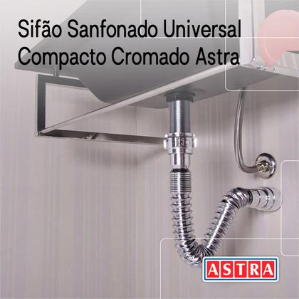 Imagem de Kit c/ 3 Sifão Sanfonado Universal Ajustável Cromado
