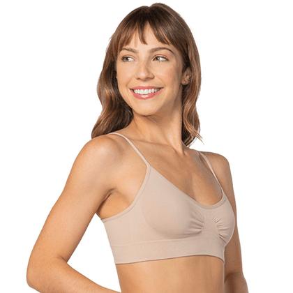 Imagem de Kit c/3 Sutiã Básico Sem Costura Lupo 41100-001 - Natural+Nude+Preto