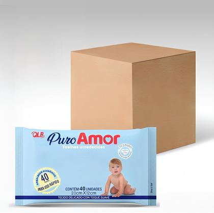 Imagem de Kit c/ 3 Toalha Umedecida Puro Amor Com 40 Unidades -