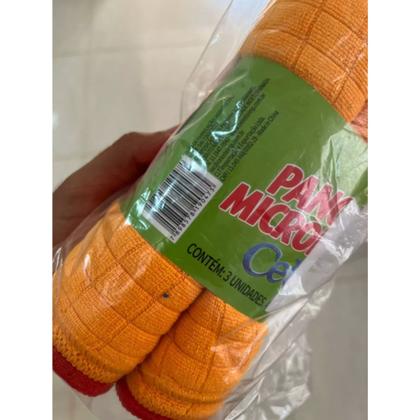 Imagem de Kit C/ 3 Unidades Pano De Chão Microfibra 48cm x 58cm Celeste - Multicolorido