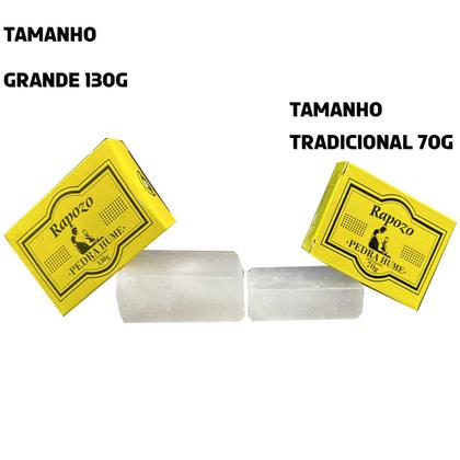 Imagem de Kit c/ 3un Pedra Hume Rapozo Tablete 130g tamanho grande