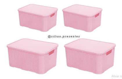 Imagem de Kit C/ 4 Caixas Organizadoras- 2 De 3,5 Lts P E 2 De 7 Lts M